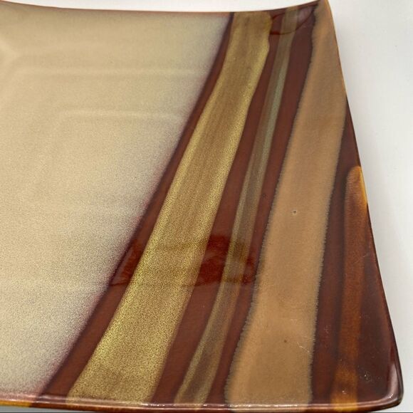 - 3 SANGO AVANTI BROWN Square Large‎ dinner Plates - Picture 10 of 15